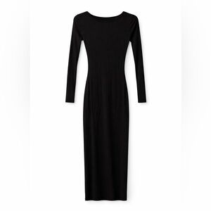 Topshop Black Long Sleeve Maxi Dress